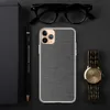 Charcoal Linen Texture Clear Case for iPhone — close-up woven linen fabric texture in dark charcoal grey with subtle natural