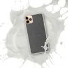 Charcoal Linen Texture Clear Case for iPhone — close-up woven linen fabric texture in dark charcoal grey with subtle natural