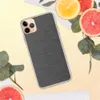 Charcoal Linen Texture Clear Case for iPhone — close-up woven linen fabric texture in dark charcoal grey with subtle natural