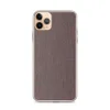 Dark Woven Texture Clear Case for iPhone — fine micro-grid woven pattern in deep burgundy and charcoal tones on a dark