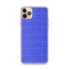 Electric Blue Quilted Grid Clear Case for iPhone — electric blue quilted fabric with a stitched rectangular grid pattern