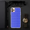 Electric Blue Quilted Grid Clear Case for iPhone — electric blue quilted fabric with a stitched rectangular grid pattern
