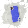Electric Blue Quilted Grid Clear Case for iPhone — electric blue quilted fabric with a stitched rectangular grid pattern