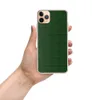 Forest Green Grid Clear Case for iPhone — deep hunter green quilted fabric pattern with a precise stitched grid of evenly