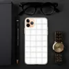 Pure White Quilted Clear Case for iPhone — soft white quilted grid pattern with rounded square sections and subtle stitched