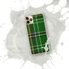 Highland Green Tartan Clear Case for iPhone — classic Scottish tartan pattern in deep emerald green with intersecting black