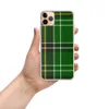 Highland Green Tartan Clear Case for iPhone — classic Scottish tartan pattern in deep emerald green with intersecting black