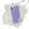 Periwinkle Woven Texture Clear Case for iPhone — fine checkerboard woven pattern in periwinkle blue with subtle tonal