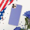 Periwinkle Woven Texture Clear Case for iPhone — fine checkerboard woven pattern in periwinkle blue with subtle tonal
