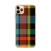 Amber Tartan Plaid Clear Case for iPhone — classic tartan plaid woven pattern in deep black, red-orange, golden yellow