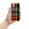 Amber Tartan Plaid Clear Case for iPhone — classic tartan plaid woven pattern in deep black, red-orange, golden yellow