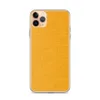 Golden Sunshine Linen Clear Case for iPhone — close-up woven linen fabric texture in vibrant marigold and amber yellow tones