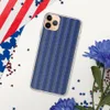 Cobalt Stripe Classic Clear Case for iPhone — tight vertical stripes in cobalt blue, forest green, periwinkle, and sage