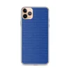 Bold Blue Woven Texture Clear Case for iPhone — close-up woven textile texture in deep cobalt and royal blue with tight