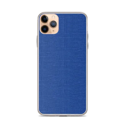 close-up woven textile texture in deep cobalt and royal blue with tight horizontal ribbing pattern on mockup Bold Blue Woven Texture Case - default view