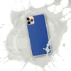 Bold Blue Woven Texture Clear Case for iPhone — close-up woven textile texture in deep cobalt and royal blue with tight