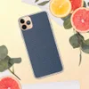 Navy Blue Woven Texture Clear Case for iPhone — close-up woven fabric texture in deep navy and heathered blue with fine