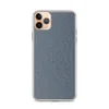 Washed Denim Texture Clear Case for iPhone — close-up washed denim fabric texture with diagonal twill weave in faded indigo
