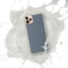 Washed Denim Texture Clear Case for iPhone — close-up washed denim fabric texture with diagonal twill weave in faded indigo