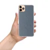 Washed Denim Texture Clear Case for iPhone — close-up washed denim fabric texture with diagonal twill weave in faded indigo