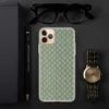 Garden Plaid Clear Case for iPhone — woven-style plaid pattern in sage green and mint with thin vertical stripes in dusty