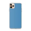 Serene Sky Blue Clear Case for iPhone — solid flat sky blue in a smooth matte-like tone with subtle texture variation across