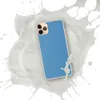 Serene Sky Blue Clear Case for iPhone — solid flat sky blue in a smooth matte-like tone with subtle texture variation across