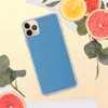 Serene Sky Blue Clear Case for iPhone — solid flat sky blue in a smooth matte-like tone with subtle texture variation across