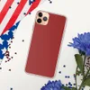 Bold Crimson Minimalist Clear Case for iPhone — solid deep crimson red fill covering the entire surface in a flat