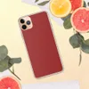 Bold Crimson Minimalist Clear Case for iPhone — solid deep crimson red fill covering the entire surface in a flat