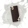 Dark Crackle Earth Clear Case for iPhone — cracked earth texture in deep espresso and dark brown tones with fine fracture