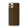 Rich Earth Tones Clear Case for iPhone — deep warm brown solid color with subtle texture variation across a matte earthy