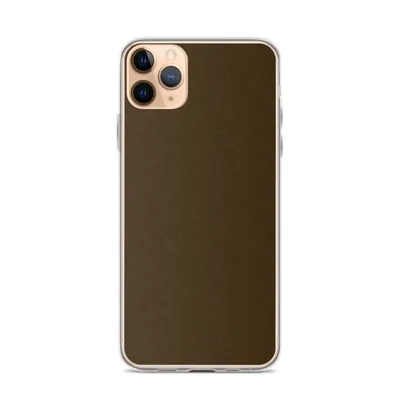 deep warm brown solid color with subtle texture variation across a matte earthy surface on mockup Rich Earth Tones Clear Case - default view