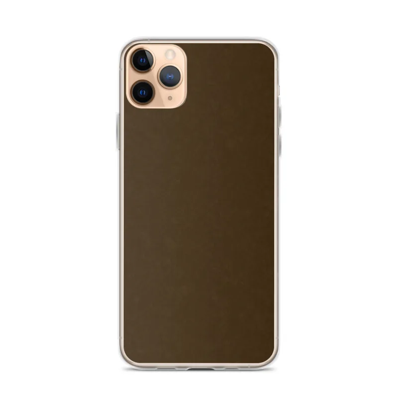 Rich Earth Tones Clear Case for iPhone — deep warm brown solid color with subtle texture variation across a matte earthy