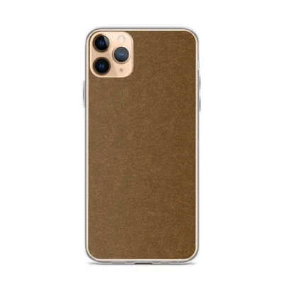 fine crackled leather grain pattern in warm sienna and tan tones with subtle mosaic-like surface texture on mockup Burnished Leather Texture Clear Case - default view
