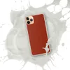 Crimson Ember Clear Case for iPhone — deep crimson red surface with a subtle crackled lacquer texture pattern in tonal dark