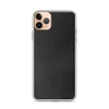 Dark Leather Texture Clear Case for iPhone — close-up black leather grain texture with natural variation in deep charcoal
