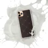 Dark Diamond Stitch Clear Case for iPhone — diagonal diamond grid with double-stitched lines on a deep espresso brown