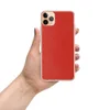 Bold Crimson Texture Clear Case for iPhone — mottled crimson red texture with subtle tonal variation across a warm scarlet