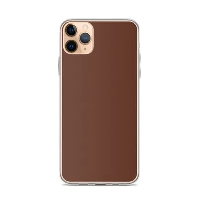 solid deep cognac reddish-brown color field with smooth, matte-like finish and no additional imagery on mockup Rich Cognac Minimal Clear Case - default view