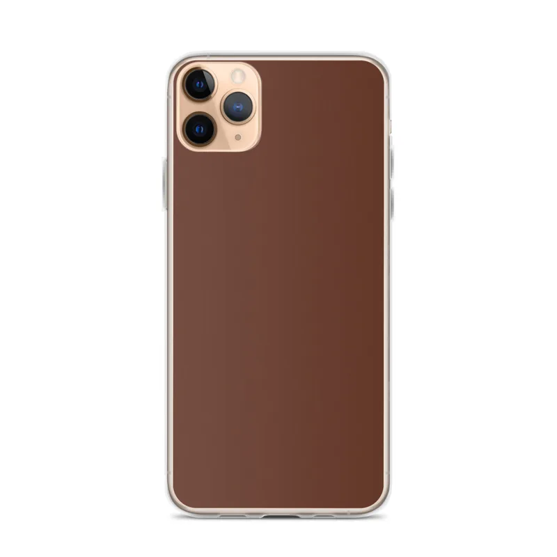 Rich Cognac Minimal Clear Case for iPhone — solid deep cognac reddish-brown color field with smooth, matte-like finish