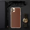 Rich Cognac Minimal Clear Case for iPhone — solid deep cognac reddish-brown color field with smooth, matte-like finish