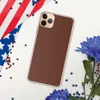 Rich Cognac Minimal Clear Case for iPhone — solid deep cognac reddish-brown color field with smooth, matte-like finish