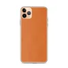 Burnt Orange Minimalist Clear Case for iPhone — smooth solid burnt orange surface with subtle warm texture variation