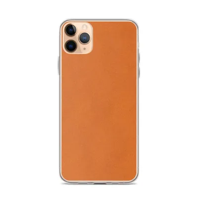 smooth solid burnt orange surface with subtle warm texture variation and rich terracotta undertones on mockup Burnt Orange Minimalist Clear Case - default view