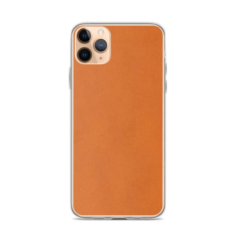 Burnt Orange Minimalist Clear Case for iPhone — smooth solid burnt orange surface with subtle warm texture variation