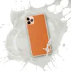 Burnt Orange Minimalist Clear Case for iPhone — smooth solid burnt orange surface with subtle warm texture variation