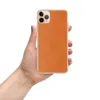 Burnt Orange Minimalist Clear Case for iPhone — smooth solid burnt orange surface with subtle warm texture variation