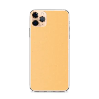 solid warm golden peach flat color wash on a smooth, evenly toned surface on mockup Golden Peach Minimalist Clear Case - default view