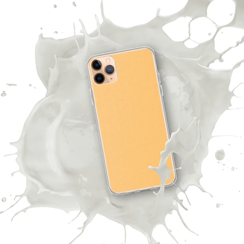 Golden Peach Minimalist Clear Case for iPhone — solid warm golden peach flat color wash on a smooth, evenly toned surface